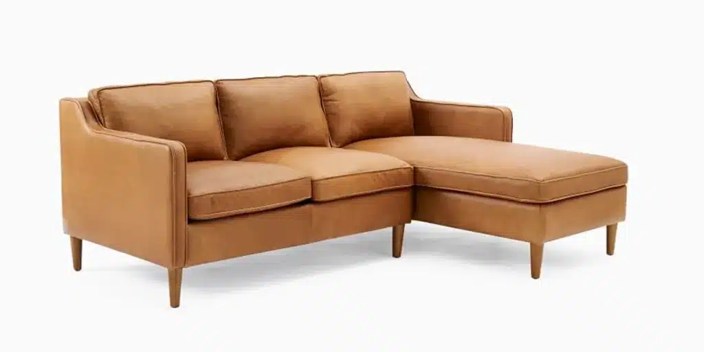 3. Hamilton Leather Two-Piece Sectional