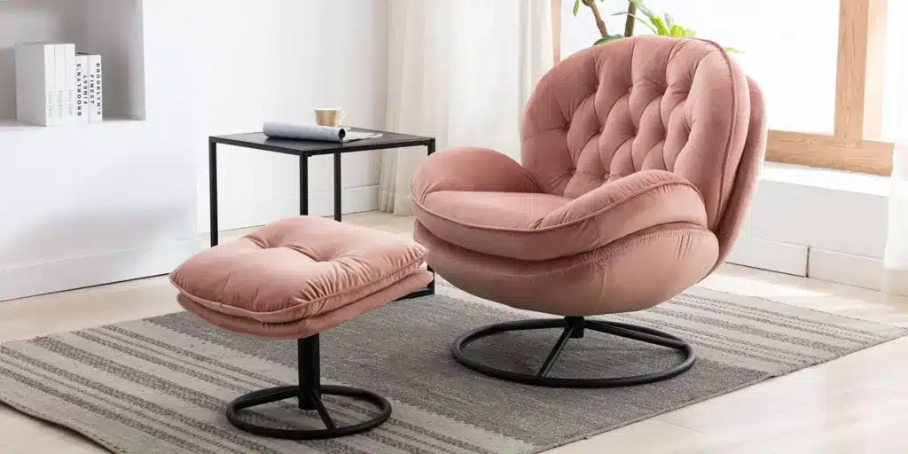 Baysitone Velvet Swivel Accent Chair
