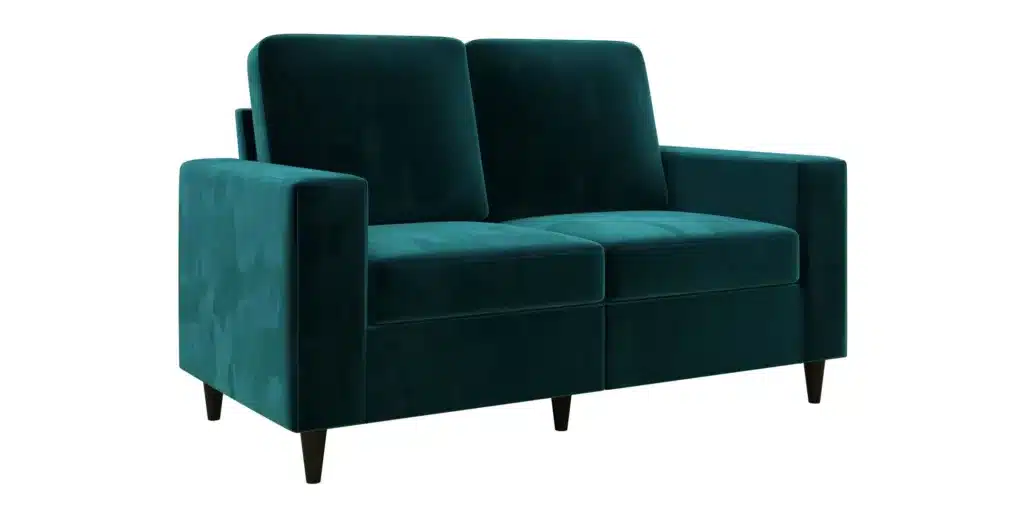 Cooper Loveseat with Green Velvet