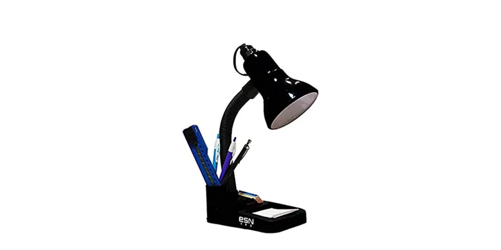 Electric Table Lamp with Attached Pen Stand