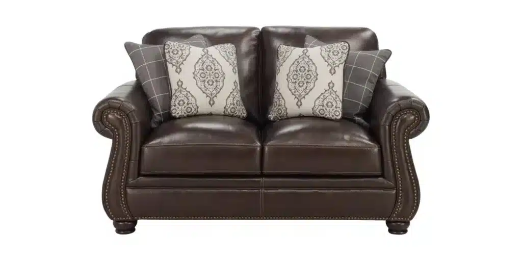 Ellard Genuine Leather Rolled Arm Loveseat