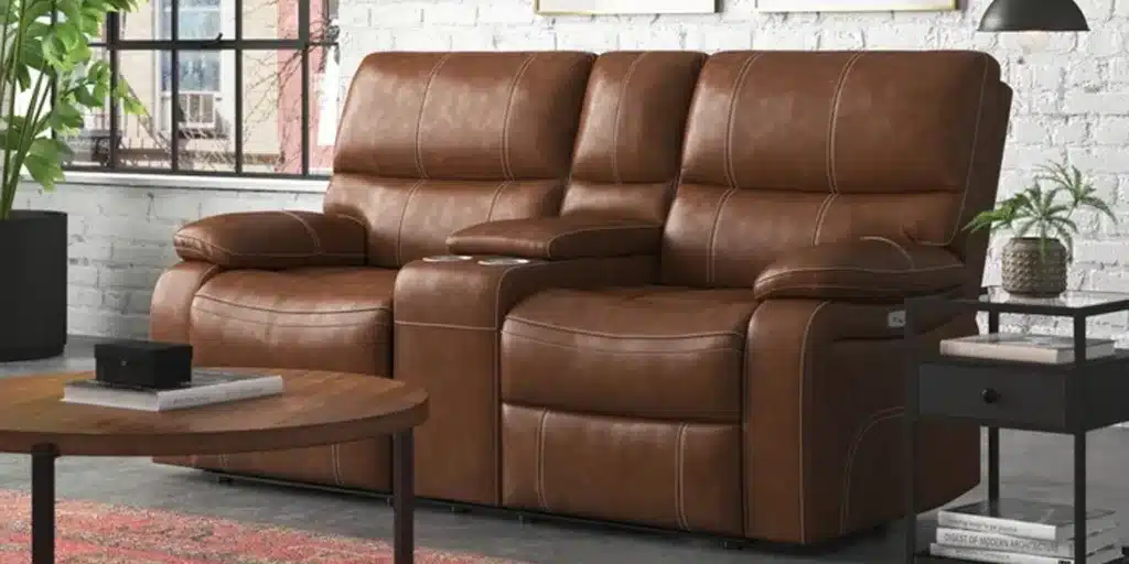 Flagg 77.5'' Leather Loveseat