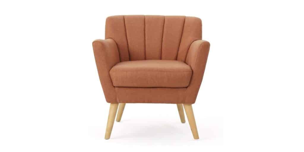 Merel Mid-Century Modern Fabric Club Chair