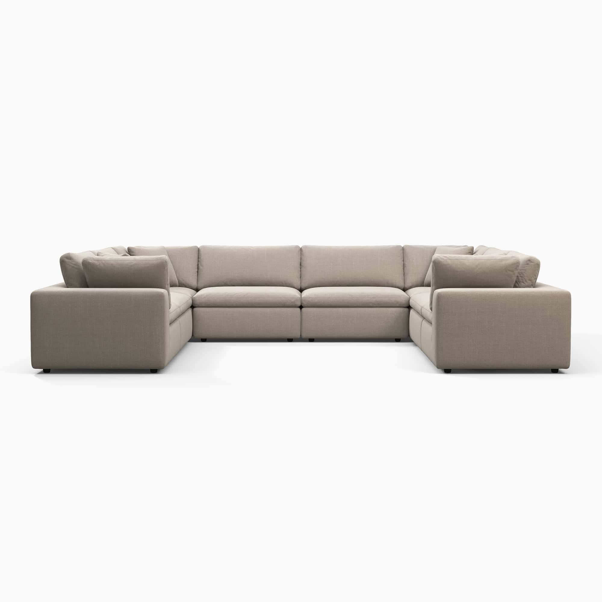 Cloud Sofa - 8 Seater U Beige (1) - Cloud Couch