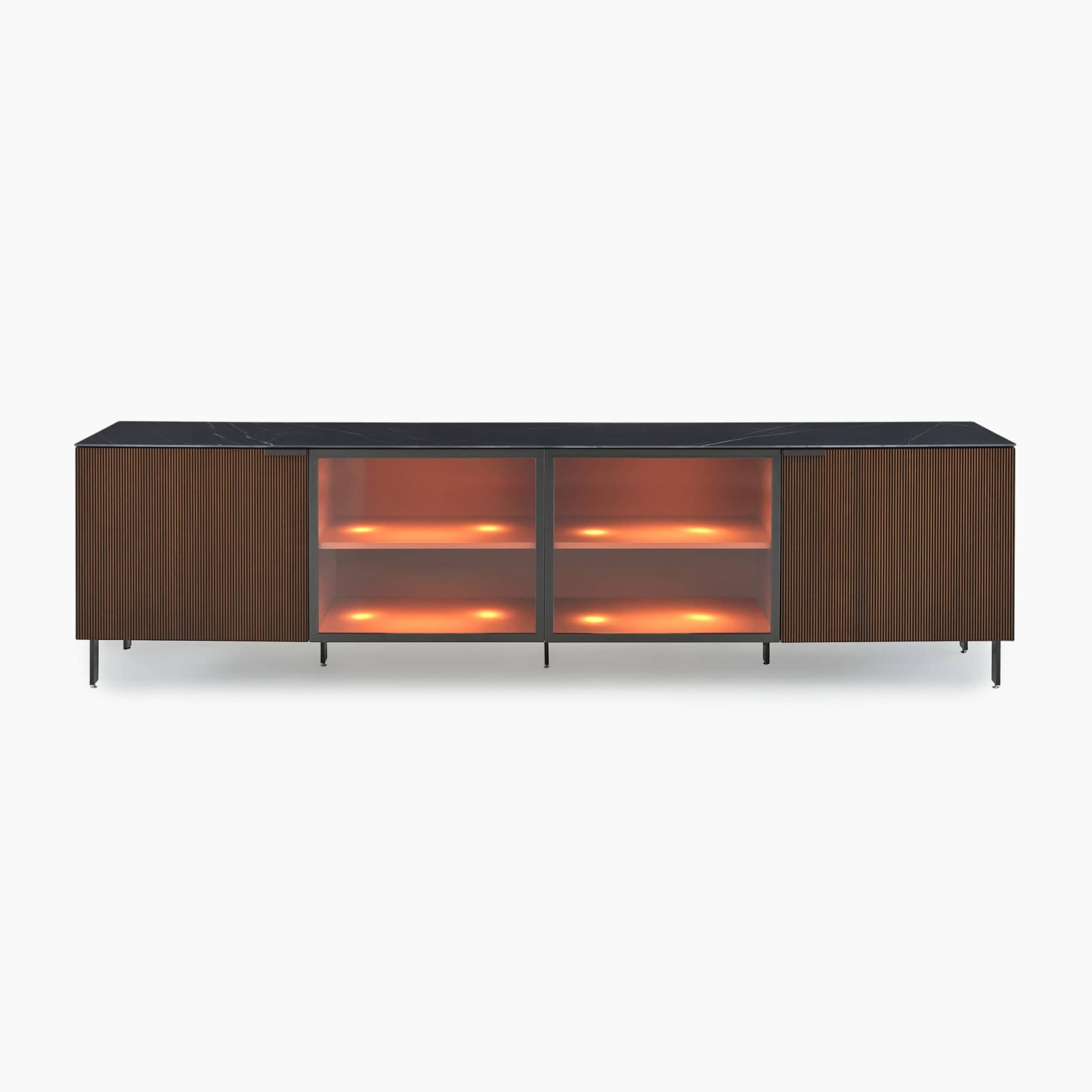 Selvans Sideboard 4 Doors with glass door 1