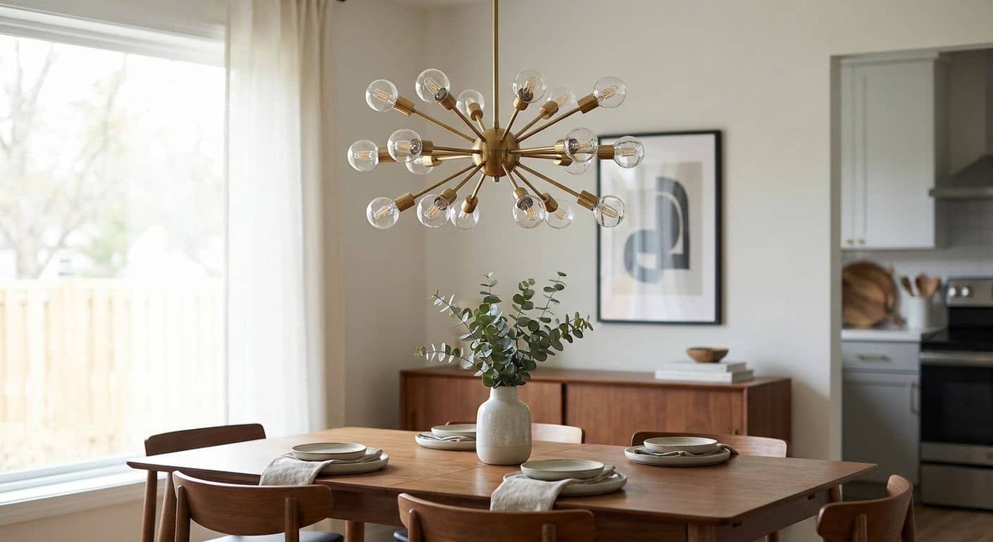 Sputnik chandelier replica for a dining room