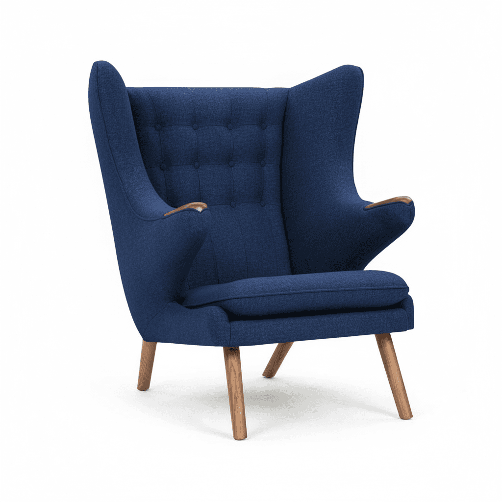 Papa Bear Chair and Ottoman Navy Blue 2 | Sohnne