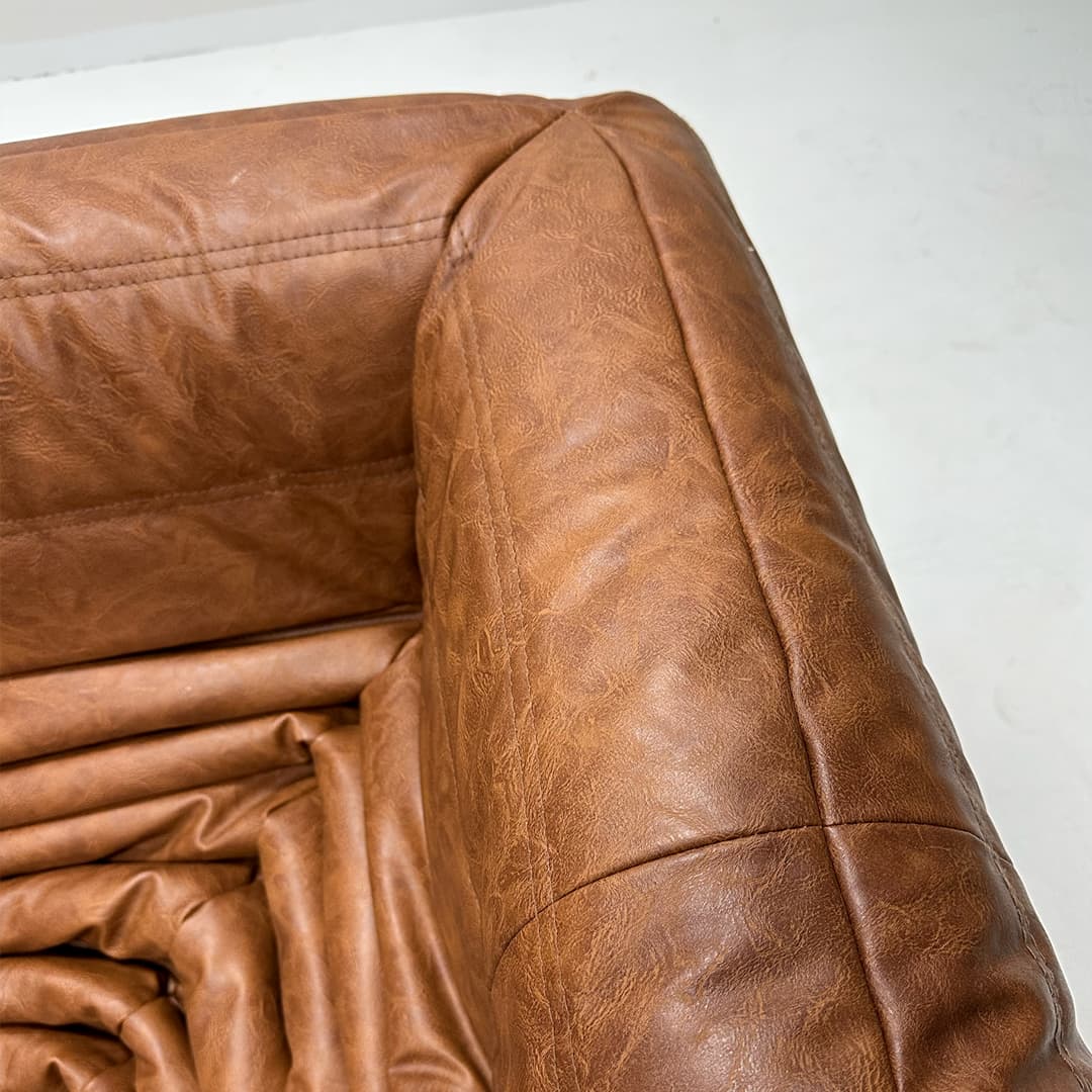 Togo Fireside Sofa Waxy Leather Brown 3