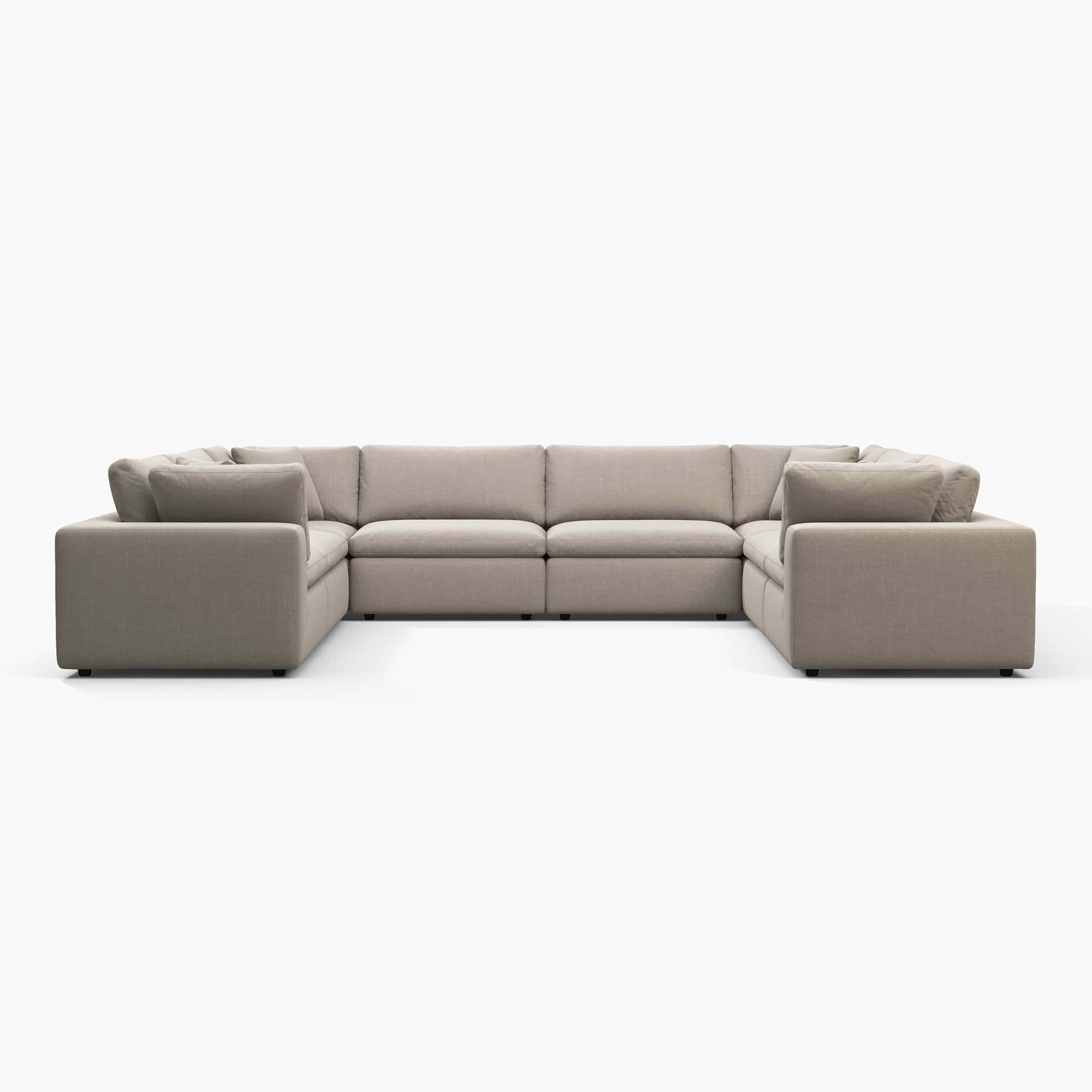 Cloud Sofa - 8 Seater U Beige (1) - Cloud Couch