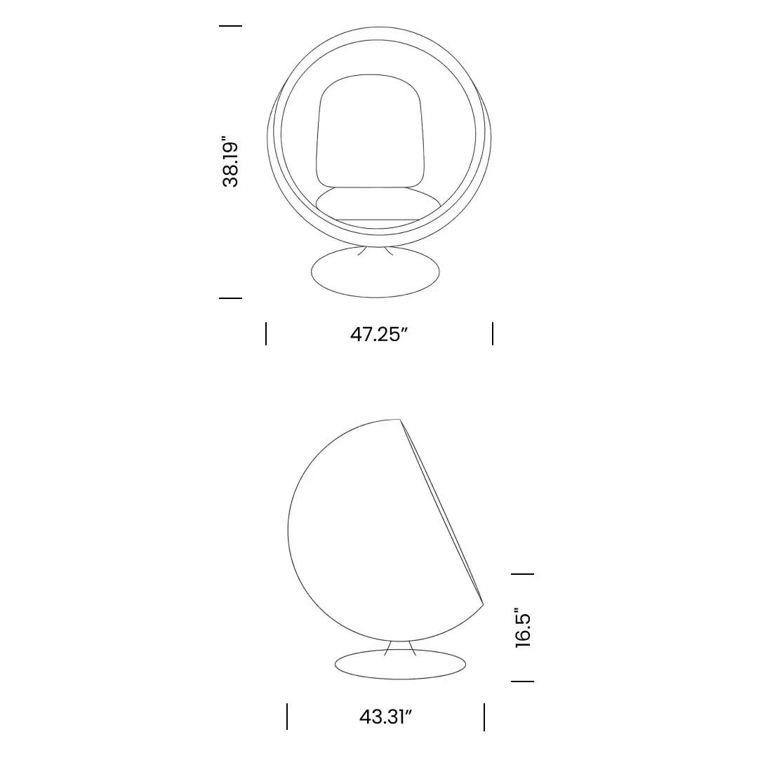 Dimensions Ball Chair Mobile - Ball Chair Replica