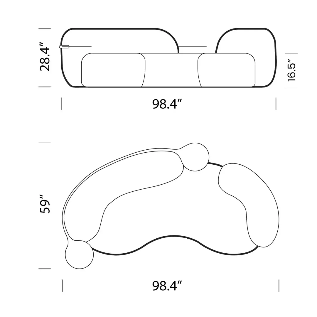 Product dimensions diagram