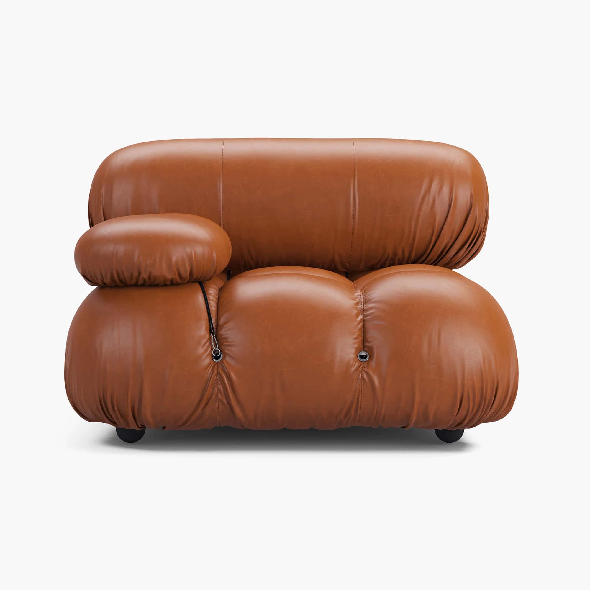 Camaleonda Module Right Armrest - Brown Leather 1 - Camaleonda
