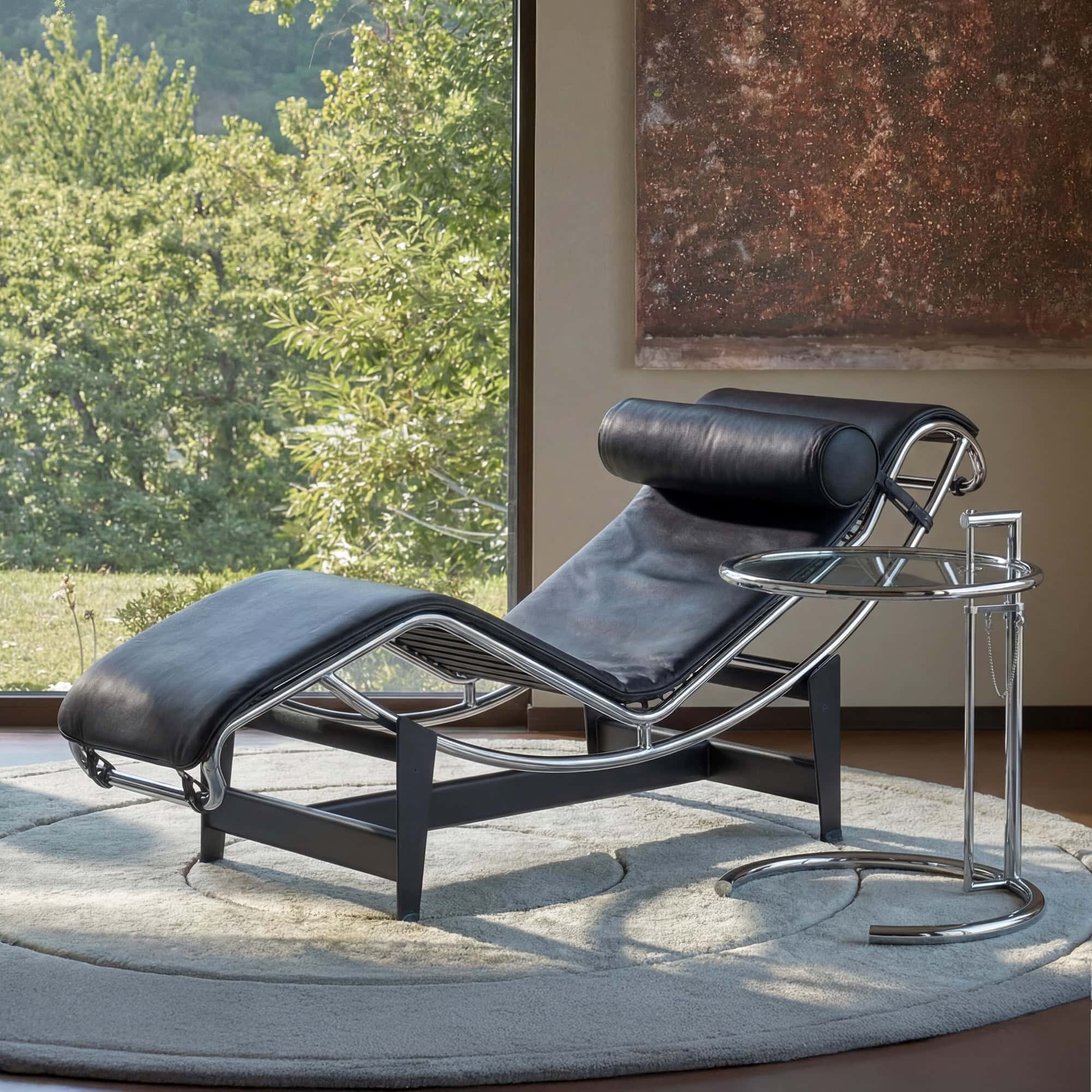 LC4 Chaise Lounge - Black Leather (11) - LC4 Chaise Lounge Replica