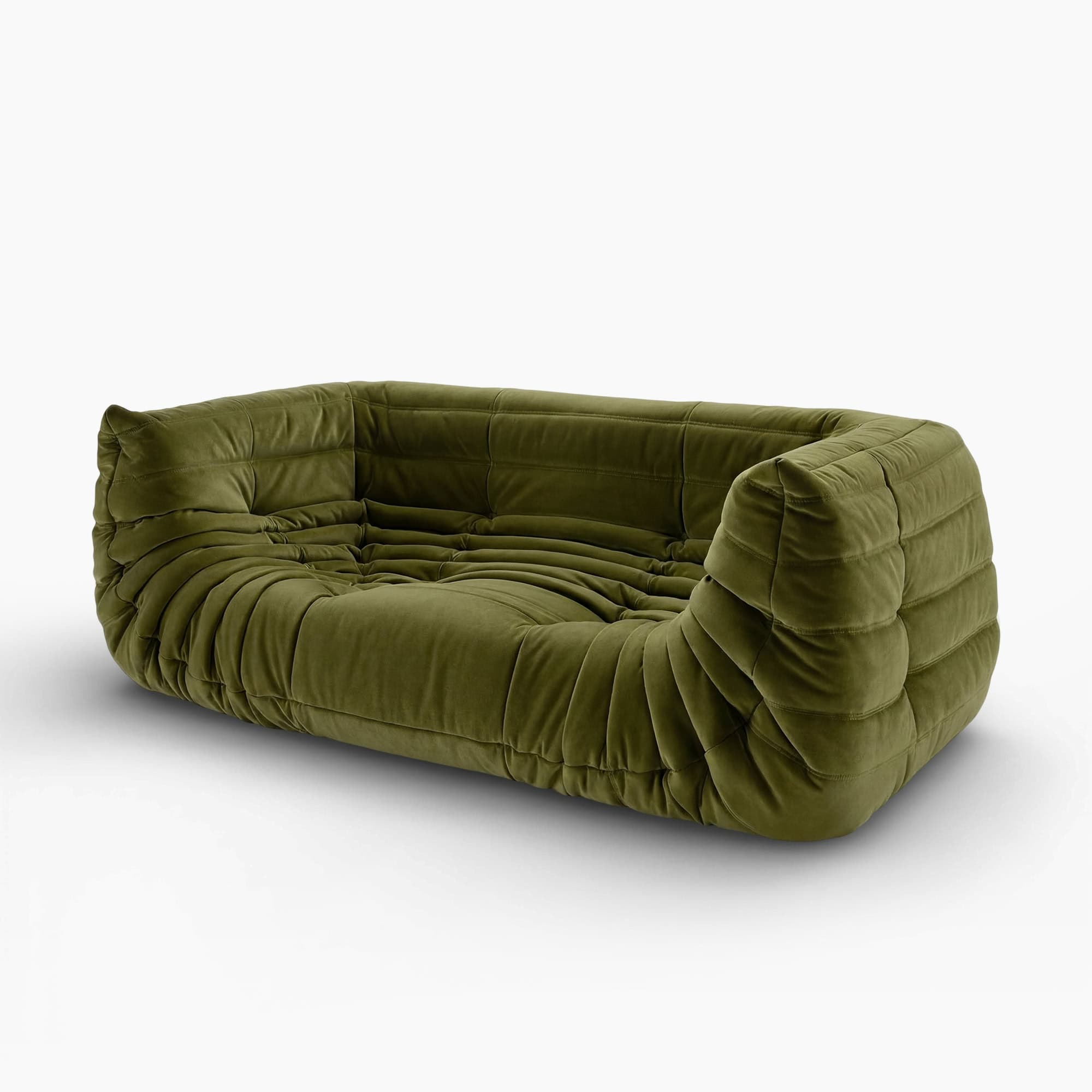 Togo Fireside Sofa - Velvet Green (2) - Togo Sofa