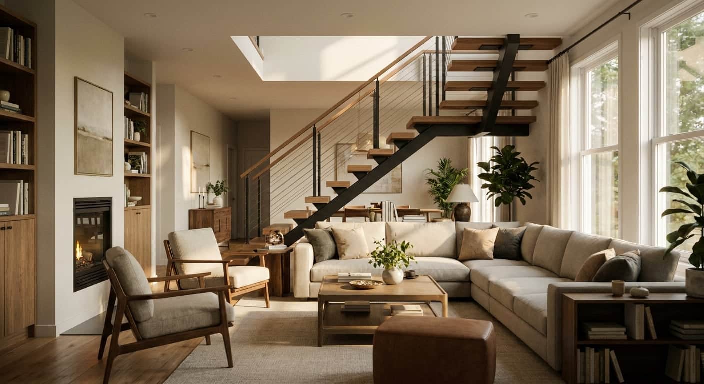 Furniture Layout Open Staircase: 2026 Arrangement Guide