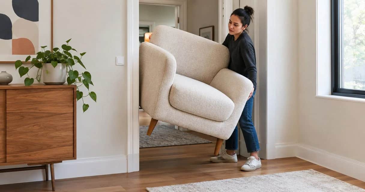 Can an oversized lounge chair fit through a standard doorway?