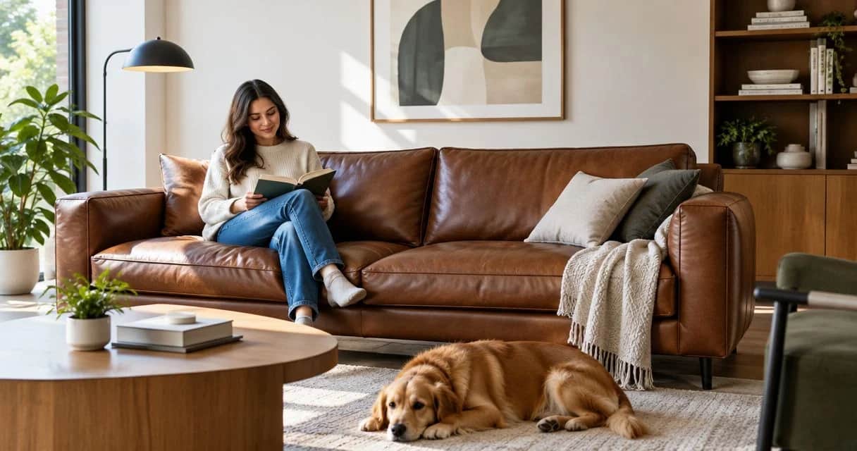 How long does a designer-style leather sofa last with daily use?