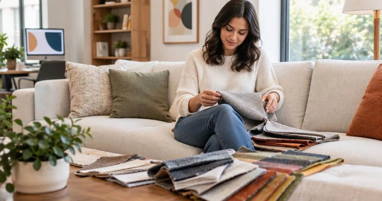 How much does a custom fabric upgrade cost on a designer-style sofa?