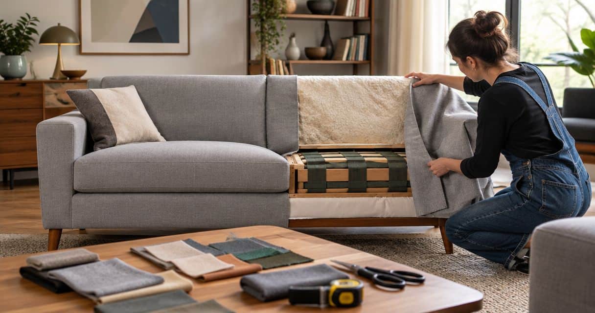 How much does it cost to reupholster a designer-style sofa?