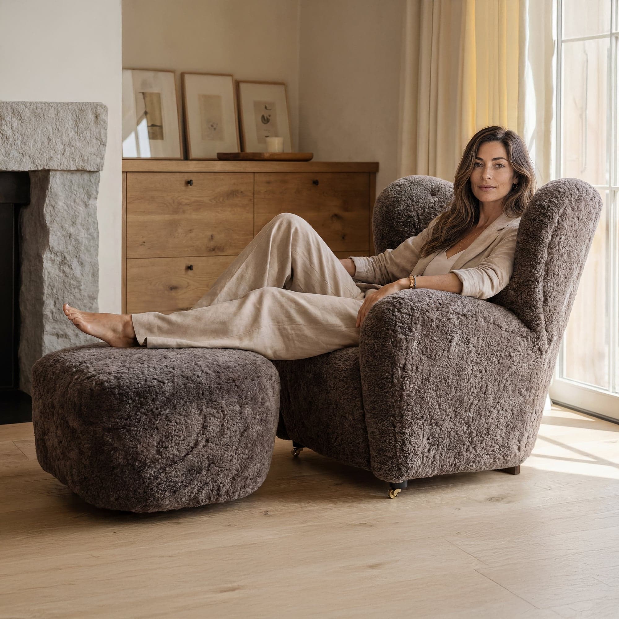 Tired Man Lounge Chair & Footstool