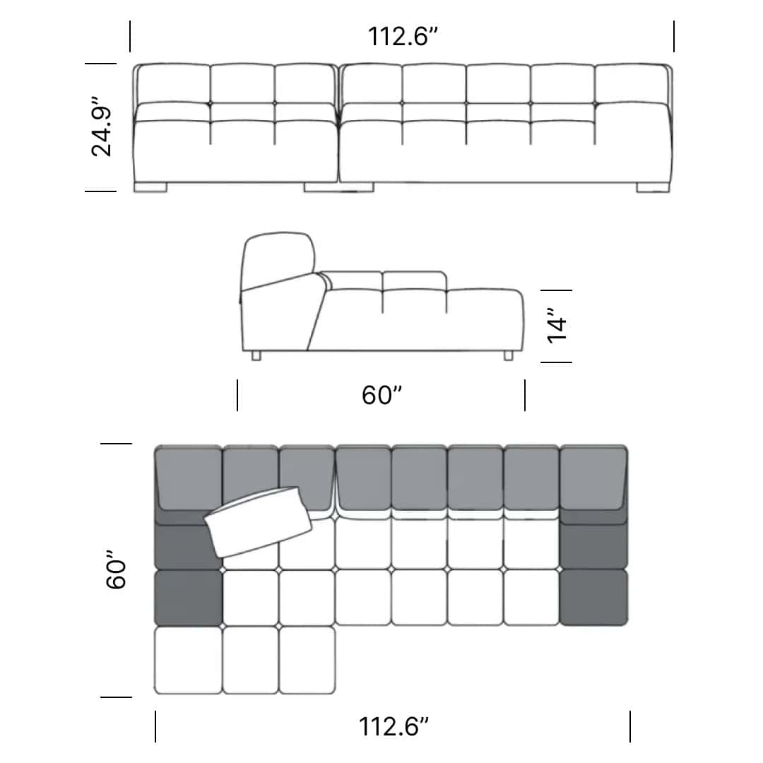 Product dimensions diagram
