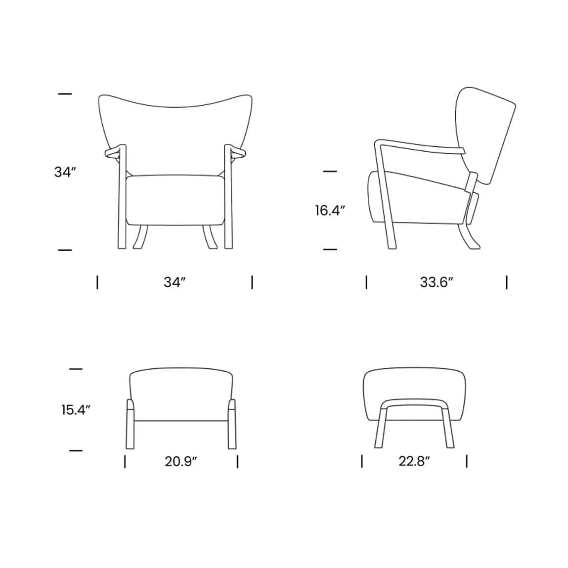 Product dimensions diagram