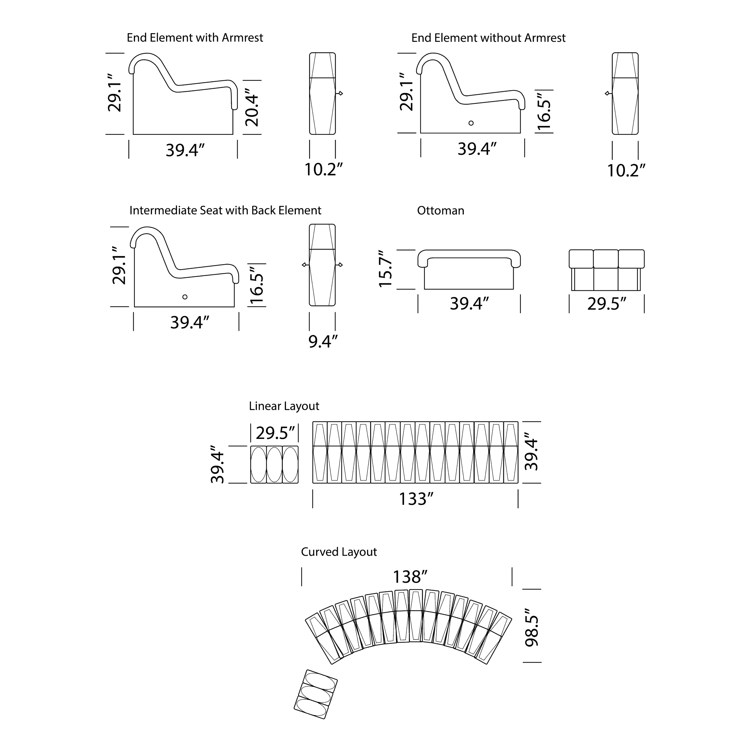 Product dimensions diagram