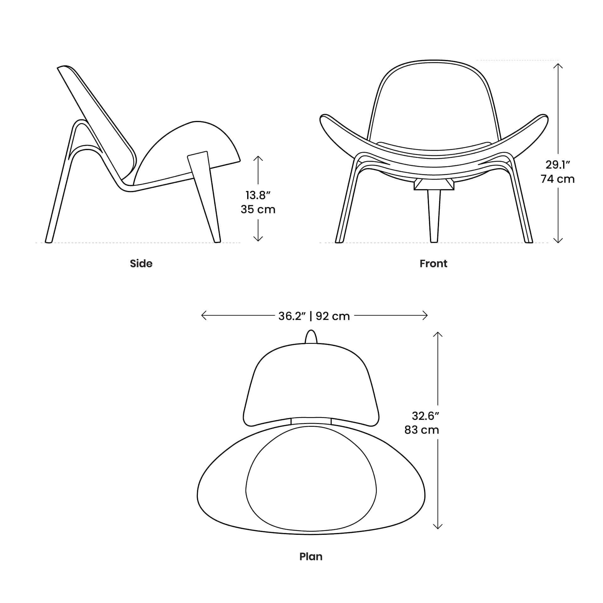 Product dimensions diagram