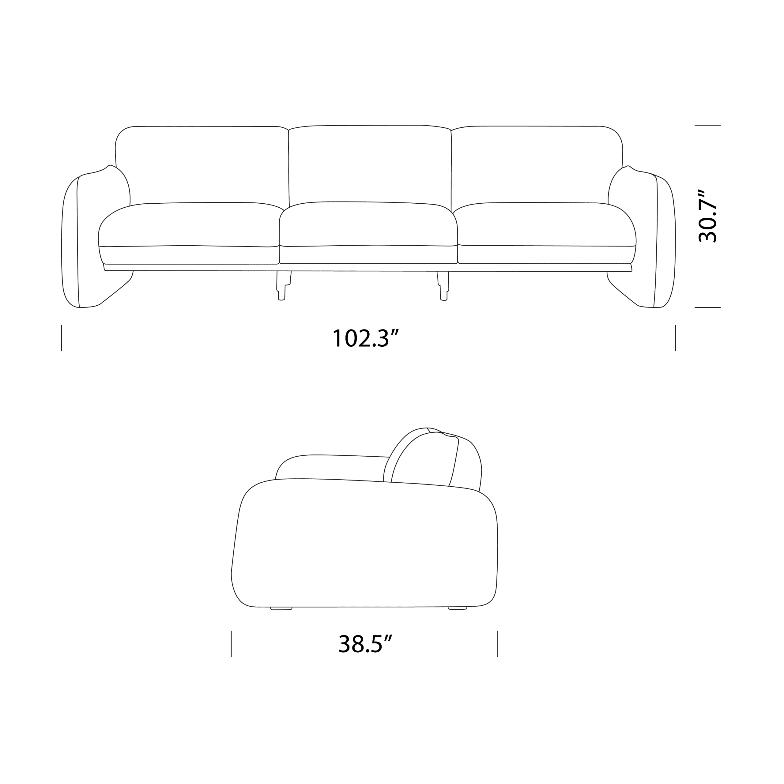 Product dimensions diagram