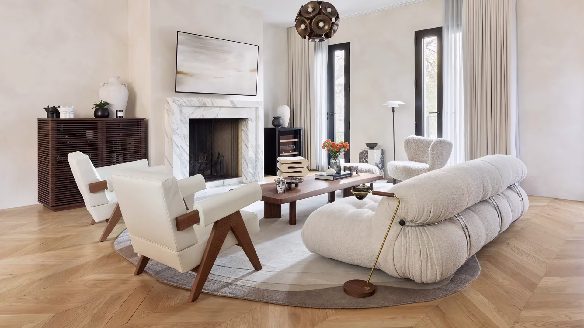 Yeti Sheepskin Armchair & Ottoman — gallery image 1