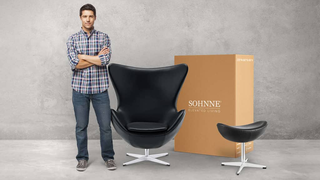 Sohnne furniture protected in its shipping packaging before delivery