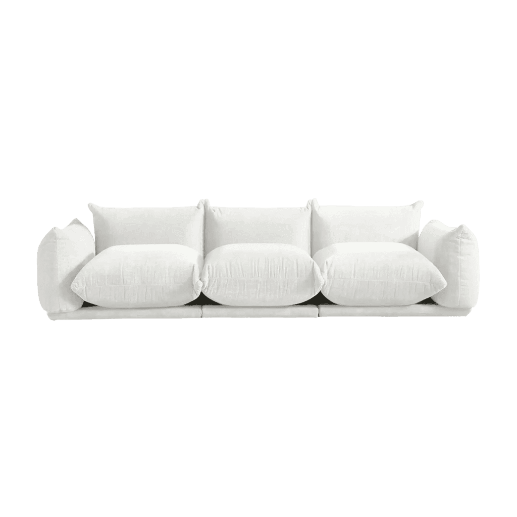 Marenco Sofa features oversized, cloud-like cushions that provide exceptional comfort.