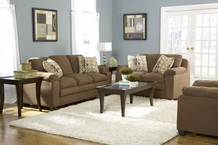 brown couch living room