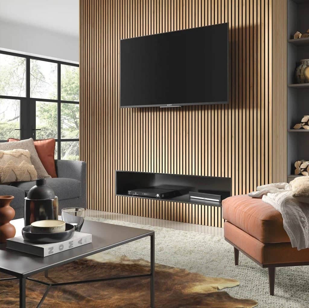 Horizontal Wood Slat Wall