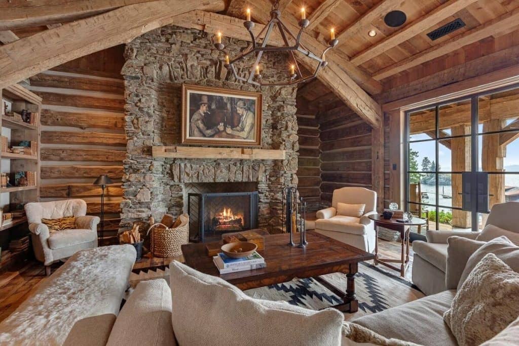 cozy log cabin interior