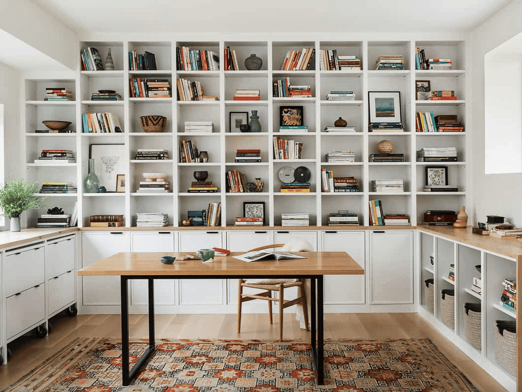 office bookshelf decor