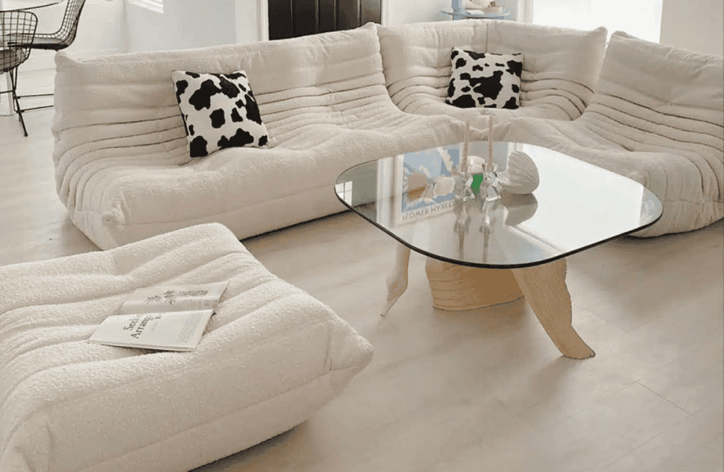 to decorate a coffee table with an ottoman