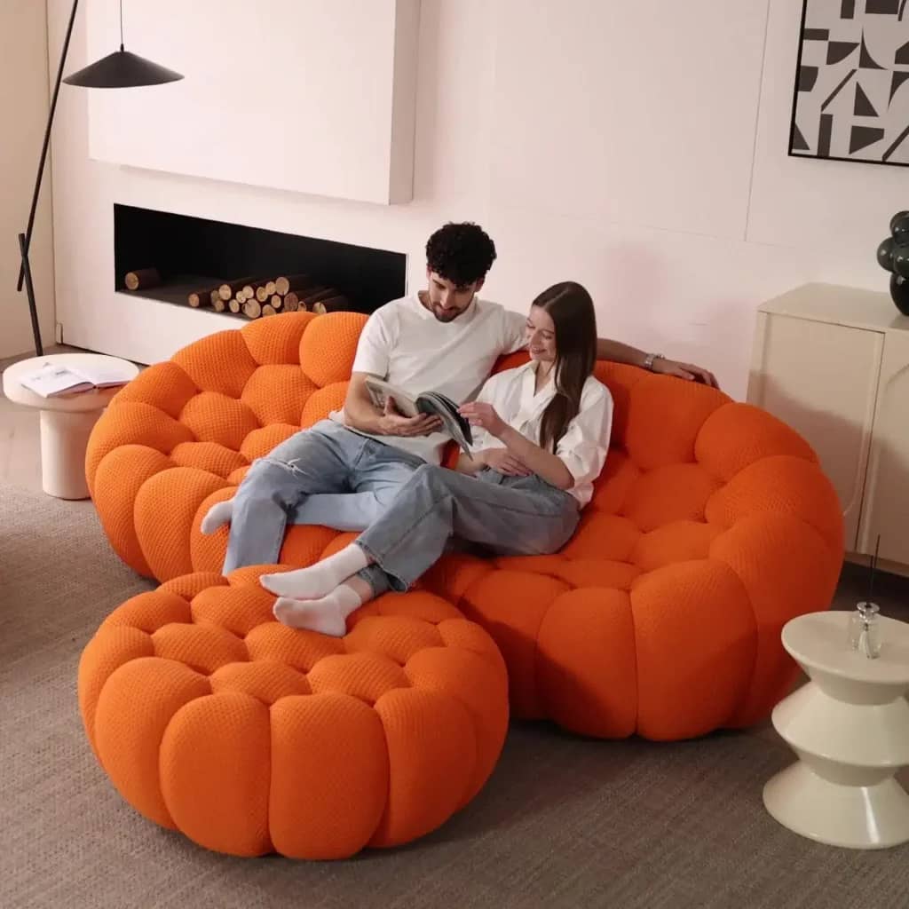 Bubble Sofa Loveseat Replica Orange 6