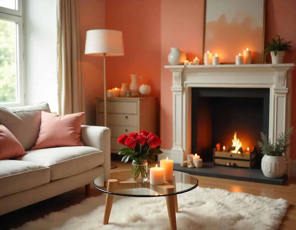 Decorate your chamber with pink and red accents for the perfect holiday