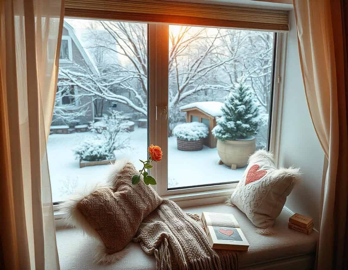 Valentine decorations| cozy reading nook
