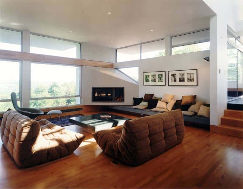 togo chair for a fireplace setting