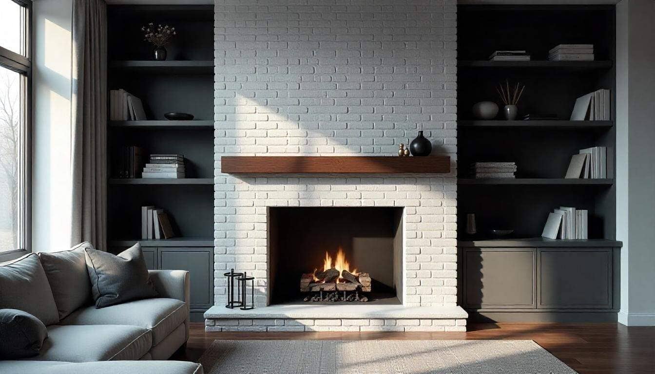the right layout for the brick fireplace