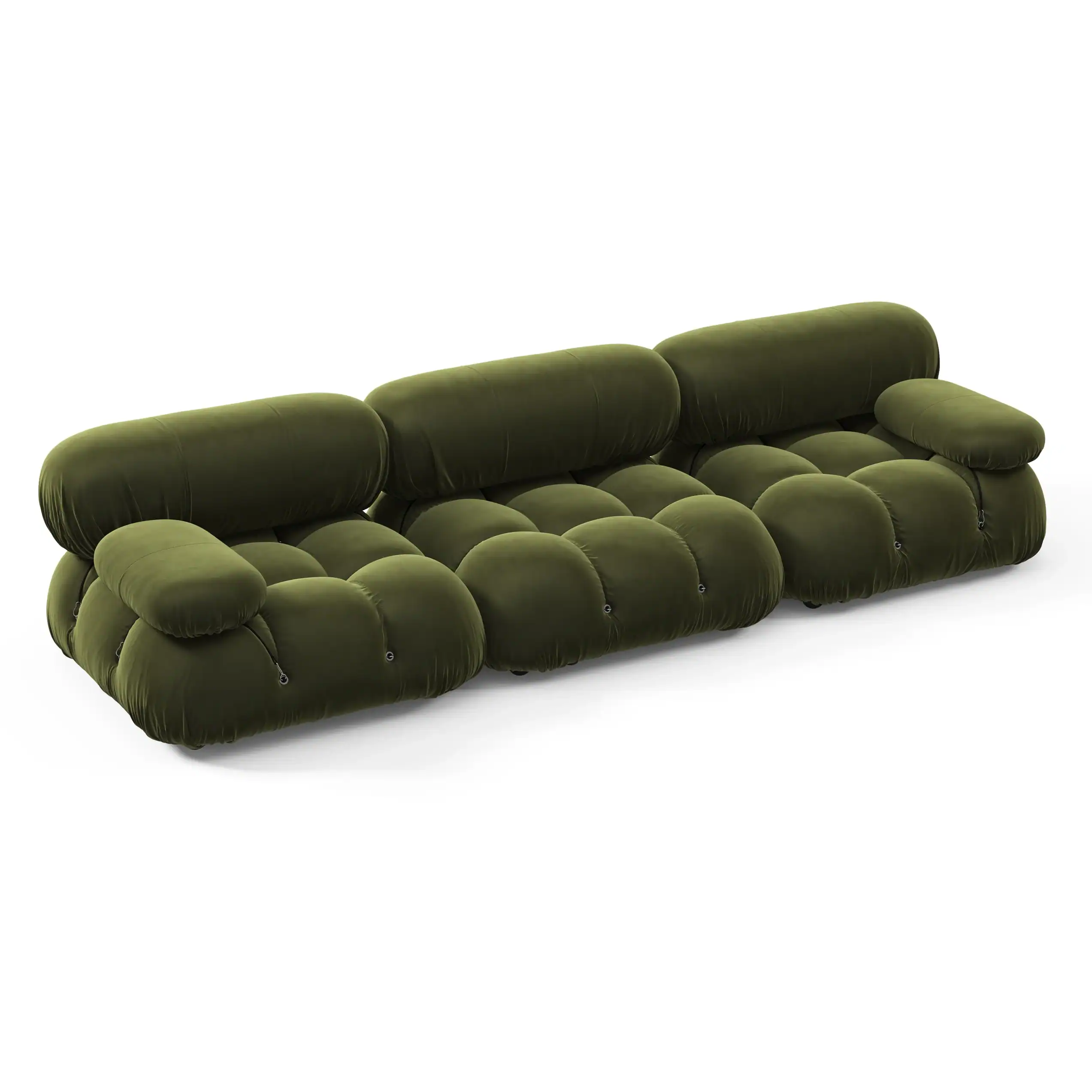 White Boucle Dark Green Velvet 3 - Camaleonda