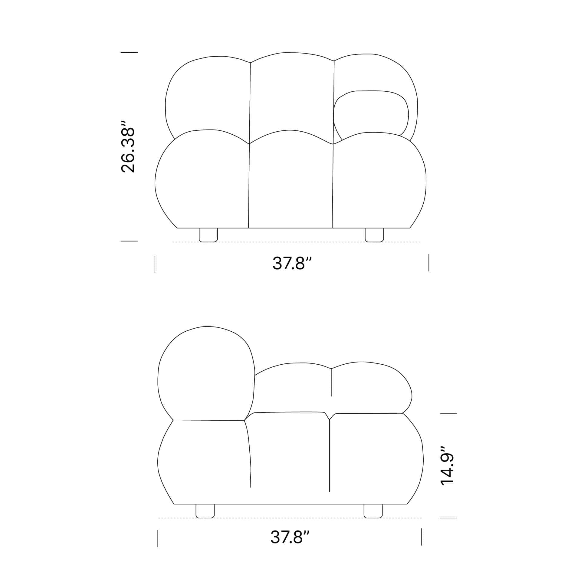 Dimensions Camaleonda Module Corner Mobile - Camaleonda