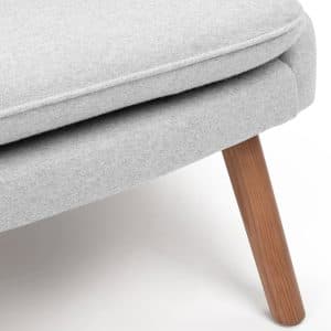 Curved Ottoman with Tapered Legs