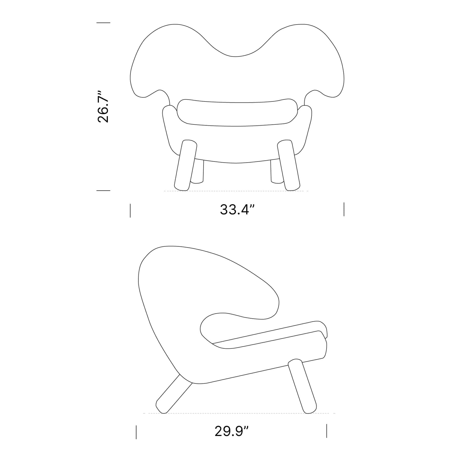 Dimensions Pelican Chair Replica Mobile - Pelican Chair