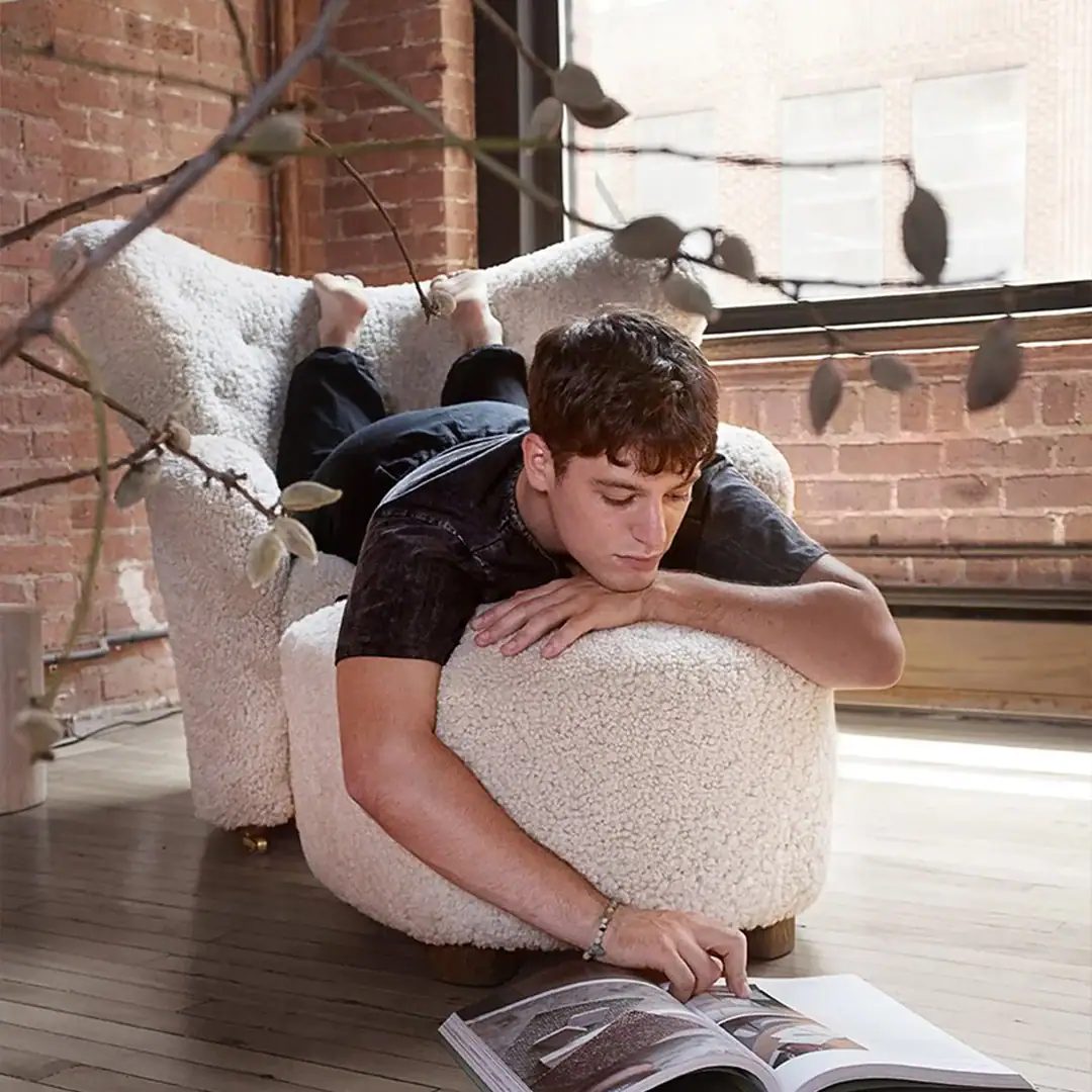 Tired Man Lounge Chair and Ottoman