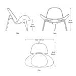 Dimensions CH07 Chair Mobile - CH07 Shell Chair, CH07 Shell Chair Replica