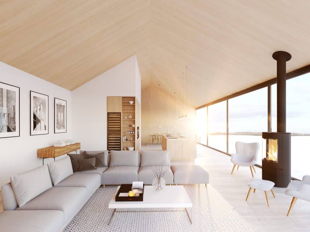 warm scandinavian living room