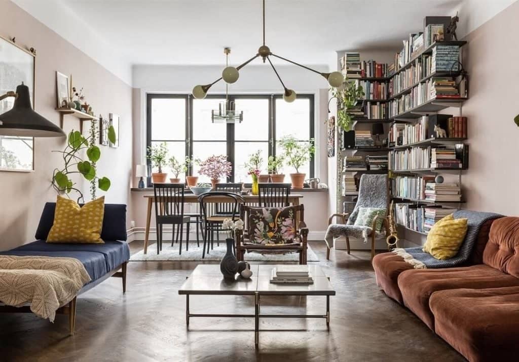 warm scandinavian living room